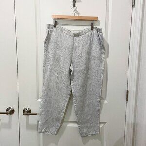 Eileen Fisher 100% Organic Linen Windowpane Pants